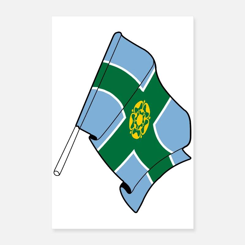 Derbyshire Flag Poster 16" x 24" (40x60 cm)