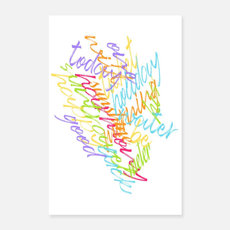 Image colorée du mot texan Poster 40 x 60 cm