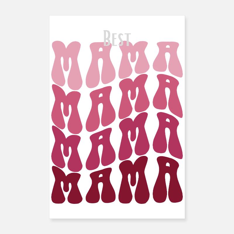Best Mama Pattern Mosaic Poster 16" x 24" (40x60 cm)