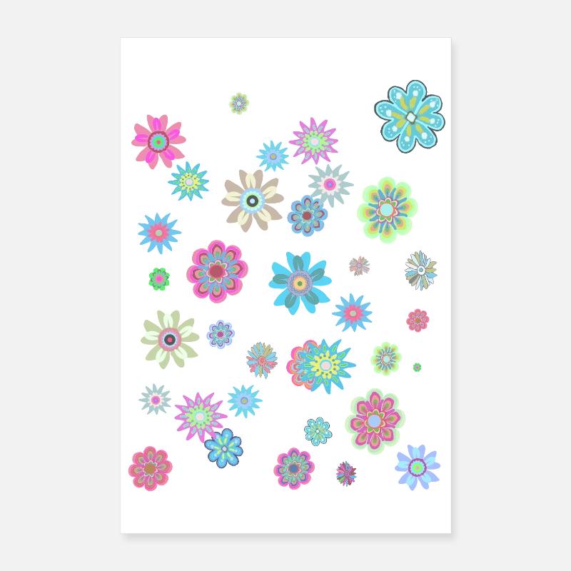 Colorful Floral Patterns for Spring Clothes Poster 16" x 24" (40x60 cm)