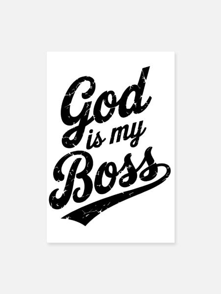 Dieu est mon - Poster 40 x 60 cm - blanc - Devant