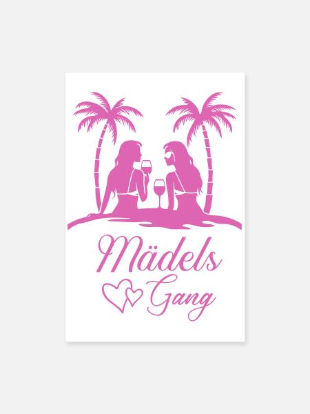 filles gang plage illustration - Poster 40 x 60 cm - blanc - Devant