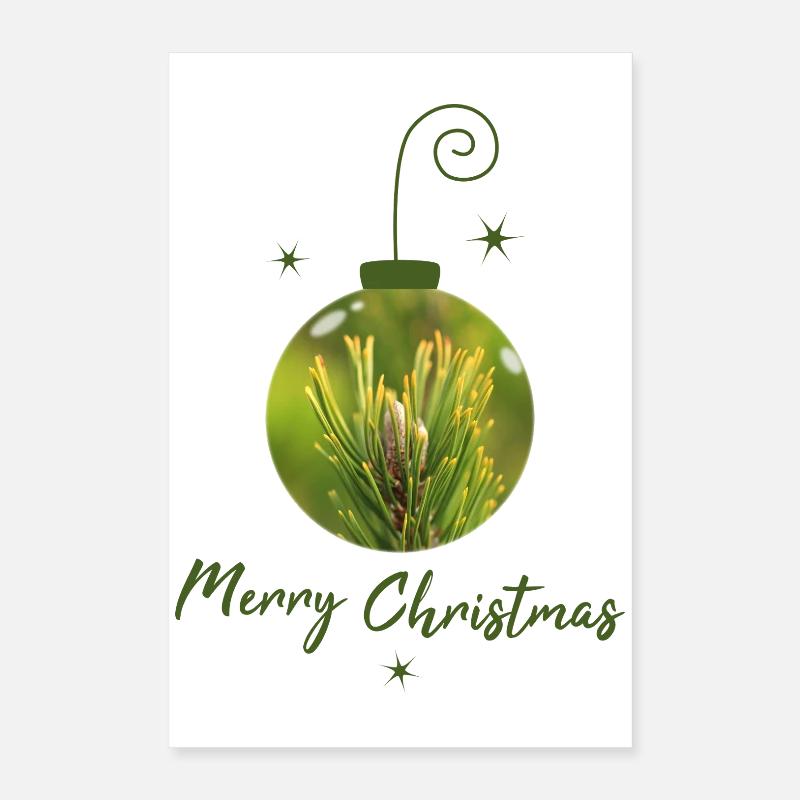 Sapin dans la boule de Noël, boule de branches de sapin Poster 40 x 60 cm