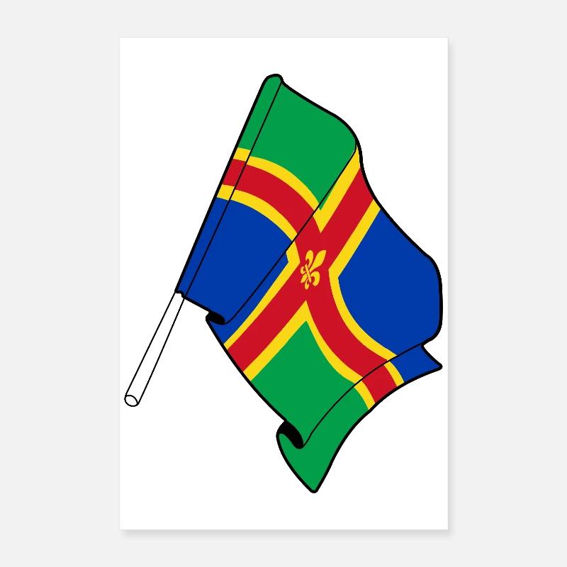 Design – Drapeau du Lincolnshire Poster 40 x 60 cm
