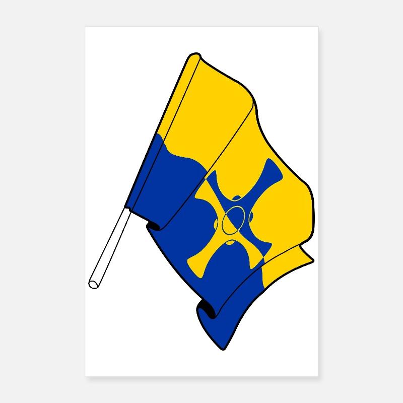 Flagge von Durham Poster 40x60 cm