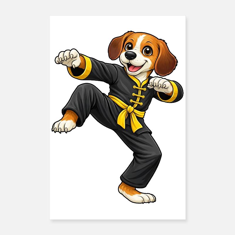 Beagle Hund Kung Fu Kampfsport Kampfkunst traditio Poster 40x60 cm
