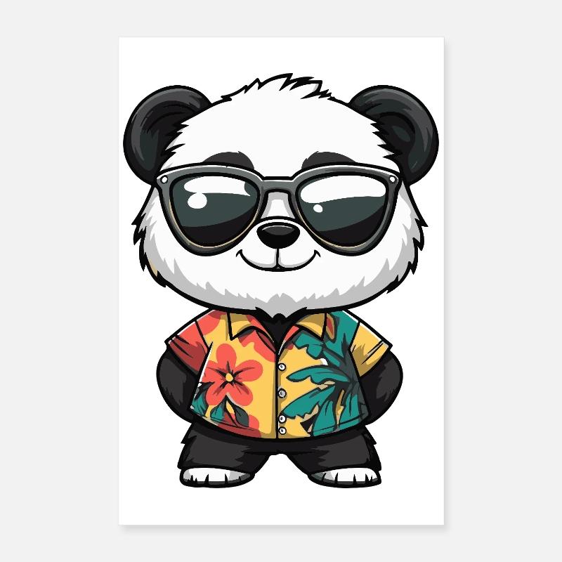 Panda Comic Urlaub Poster 40x60 cm