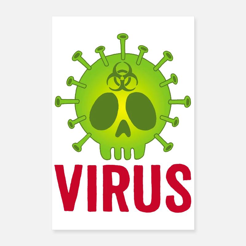 Tête de mort virus Poster 40 x 60 cm