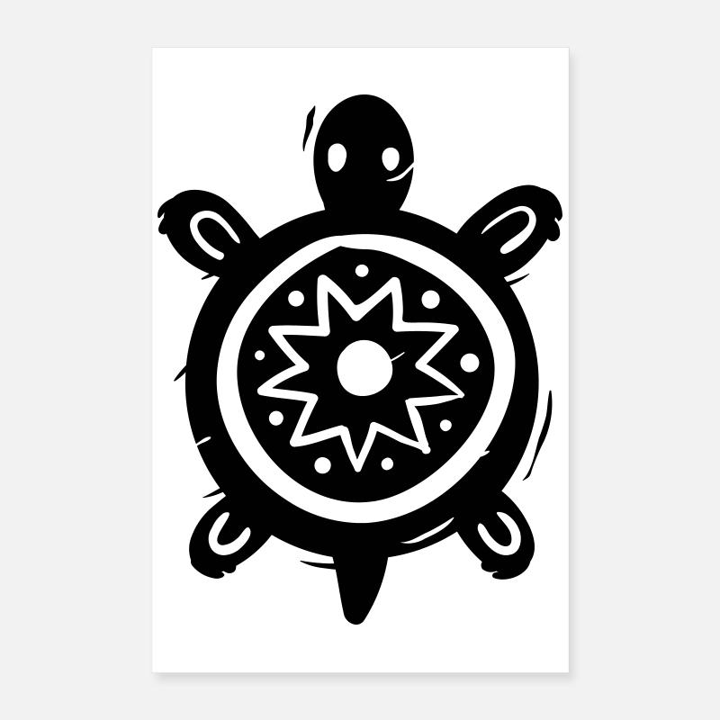 Turtle Tribal Poster 16" x 24" (40x60 cm)