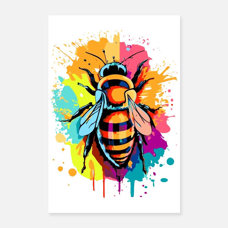 Abeille colorée - Abeilles et abeilles - Abeille Poster 40 x 60 cm