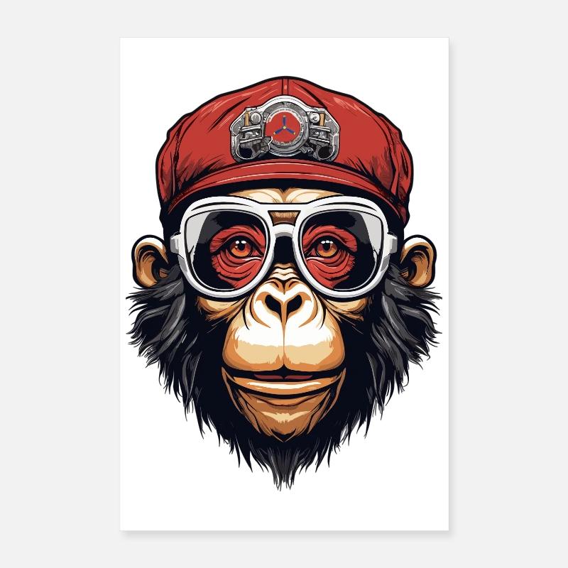 Cool Monkey Poster 16" x 24" (40x60 cm)