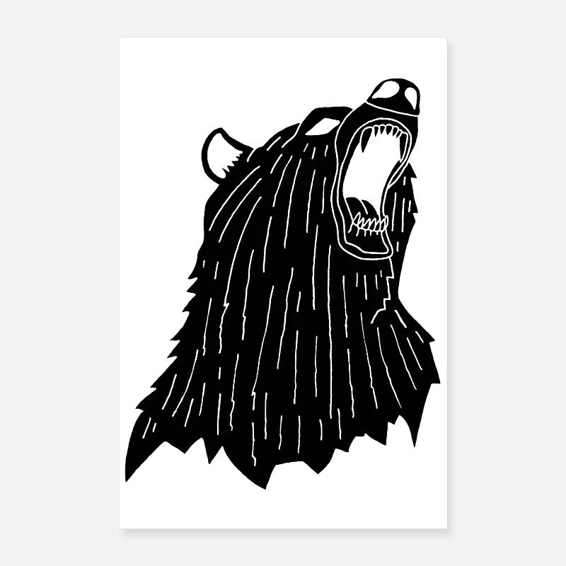 Wütender Schwarzbär Poster 40x60 cm
