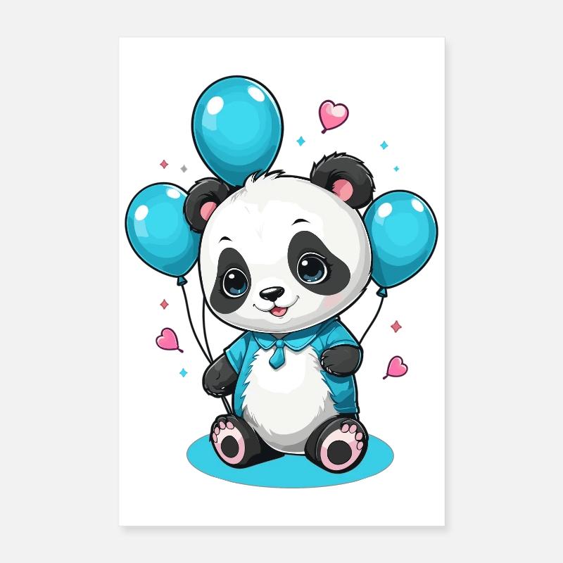 Ours panda mignon Poster 40 x 60 cm