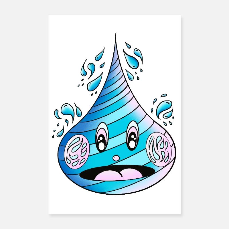 Aufgeweckter Wassertropfen Poster 40x60 cm
