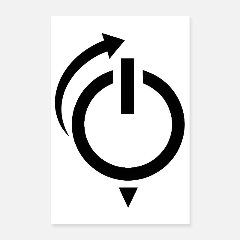 Logo de redémarrage du bouton d’alimentation Poster 40 x 60 cm