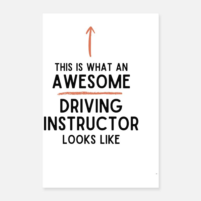 Driving Instructor New Driver Driving School Poster 16" x 24" (40x60 cm)
