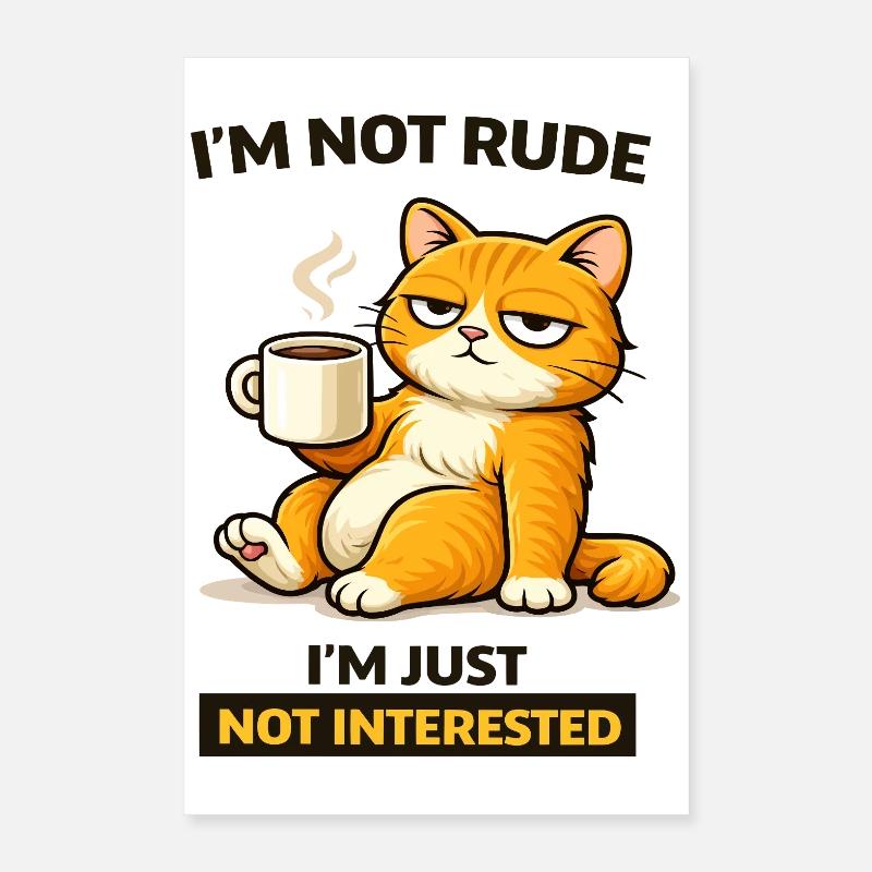 Mürrische Katzenkaffee-Einstellung Poster 40x60 cm