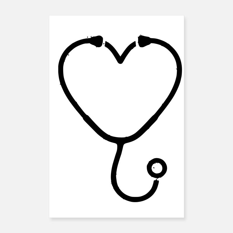 Plan de médecine cardiaque par stéthoscope Poster 40 x 60 cm