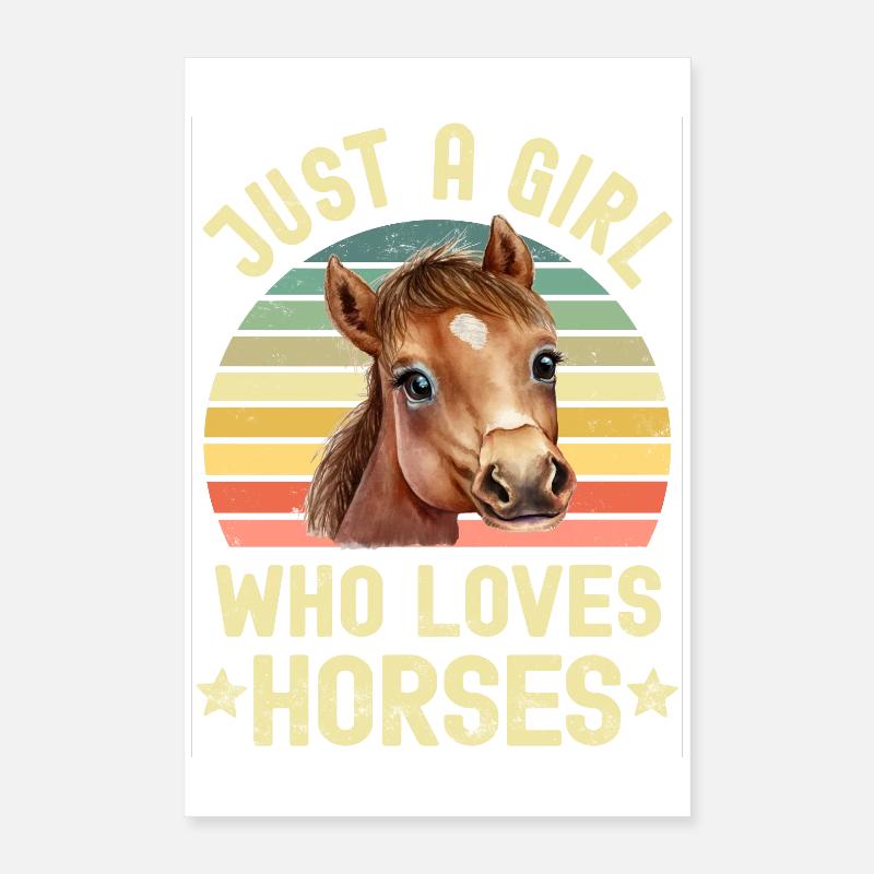 Chevaux à cheval Poster 40 x 60 cm
