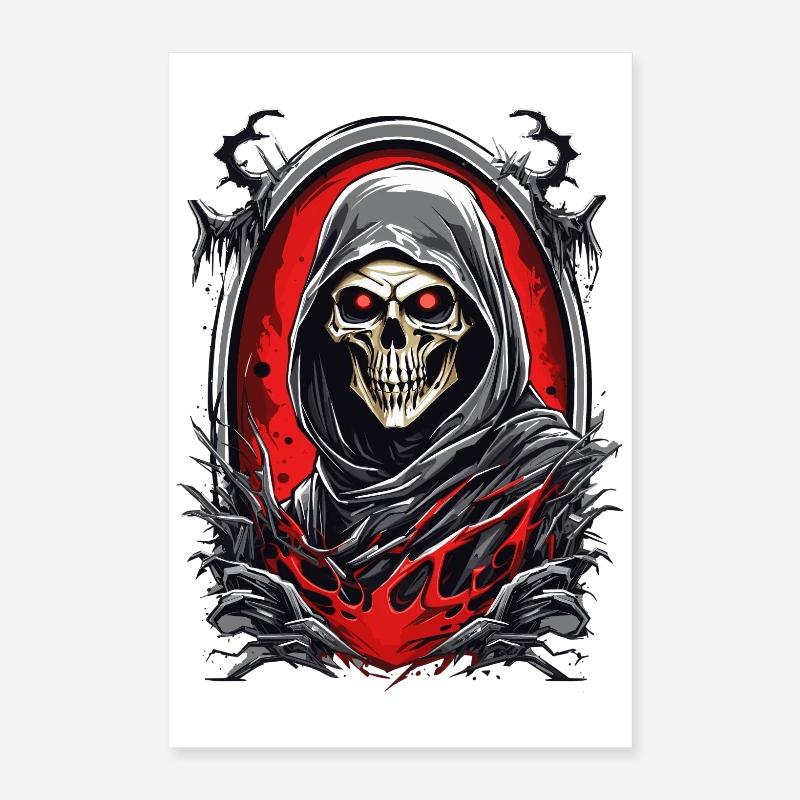 Sensenmann Schädel Poster 40x60 cm