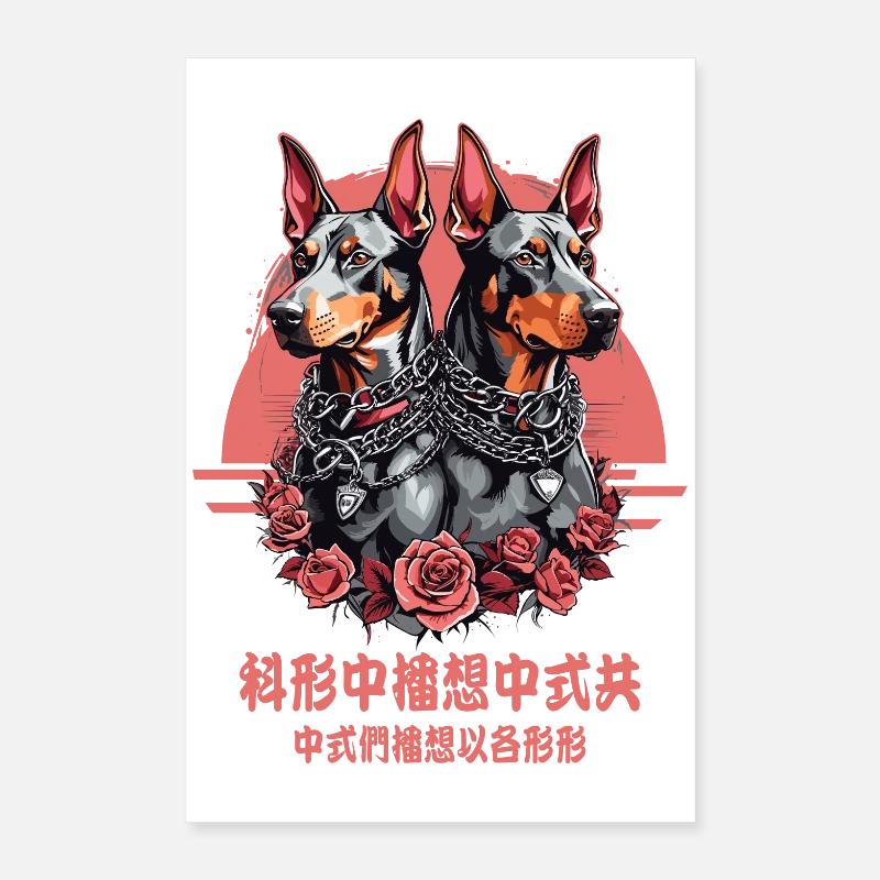 Chiens Doberman Poster 40 x 60 cm