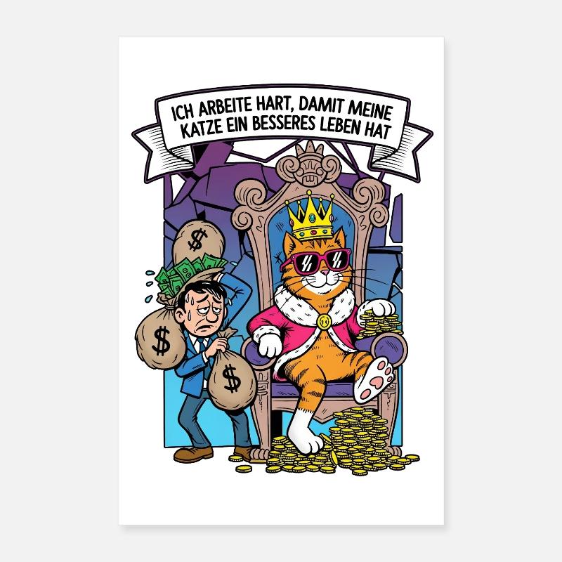 Roi des chats avec puissance et luxe Poster 40 x 60 cm