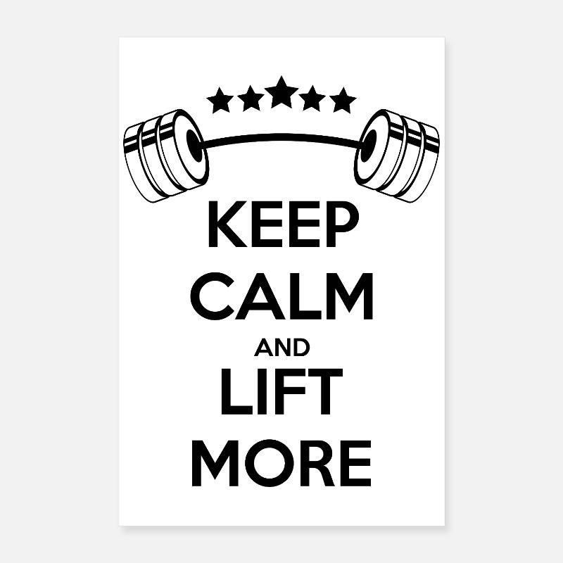 Keep Calm Weightlifting: GYM Silhouette Power Poster 16" x 24" (40x60 cm)