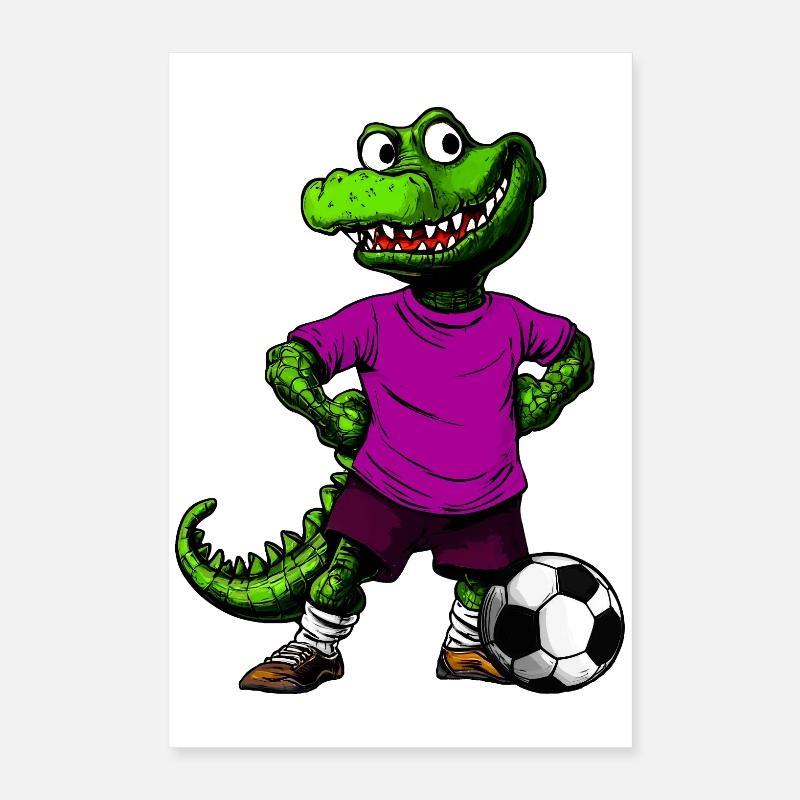 Crocodile Soccer Poster 40 x 60 cm