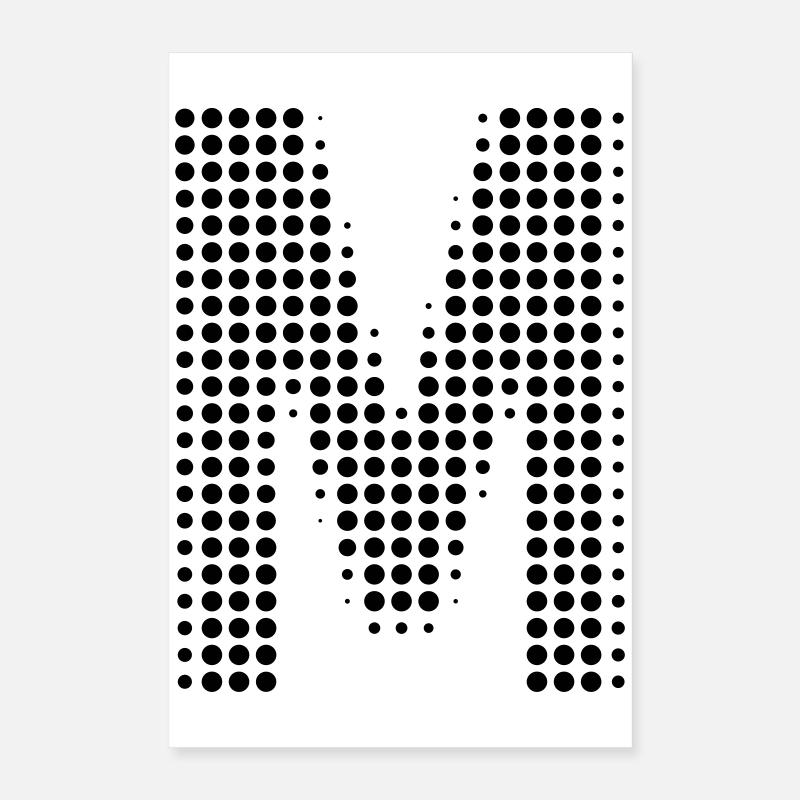 M Buchstabe Punkte Anfangsbuchstabe Geschenk Poster 40x60 cm