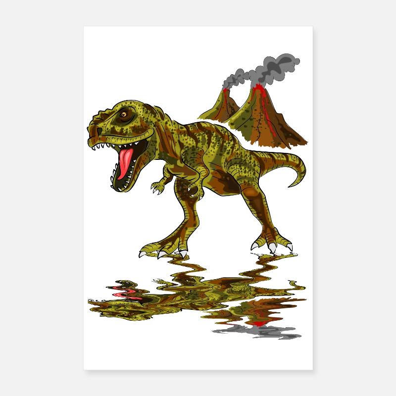 dinosaur vulkan Poster 40x60 cm