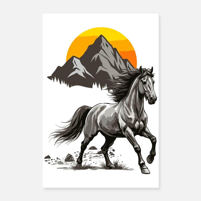 Galloping Summit Sunset Poster 16" x 24" (40x60 cm)