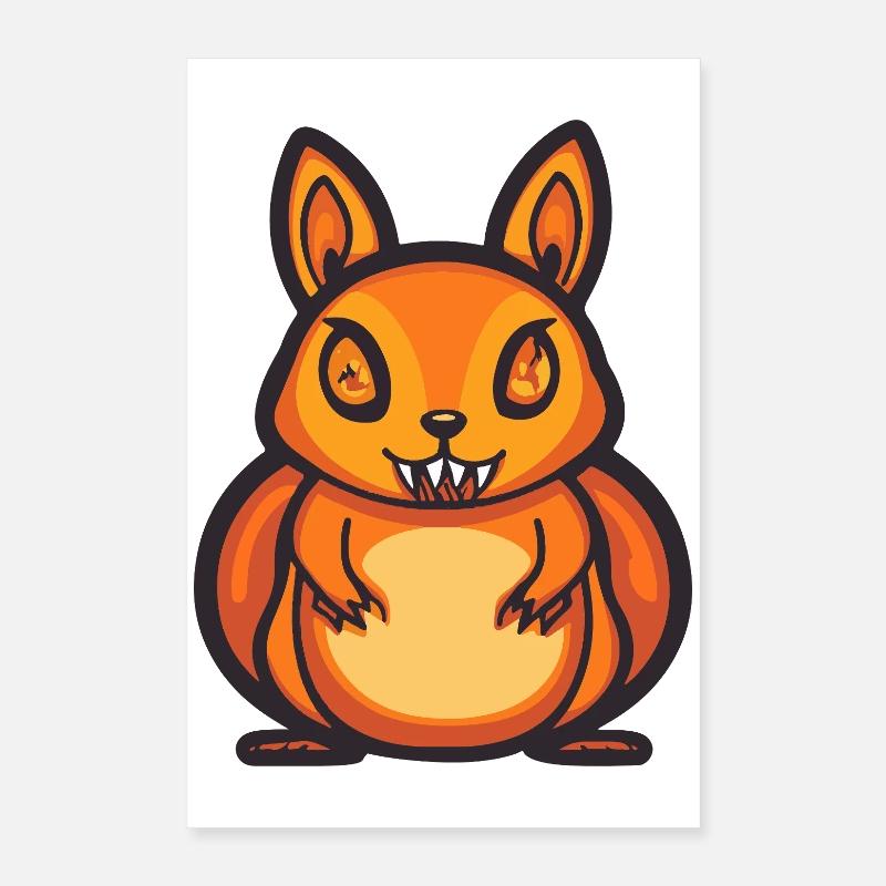 Eichhörnchen Halloween Comic Lustig Poster 40x60 cm