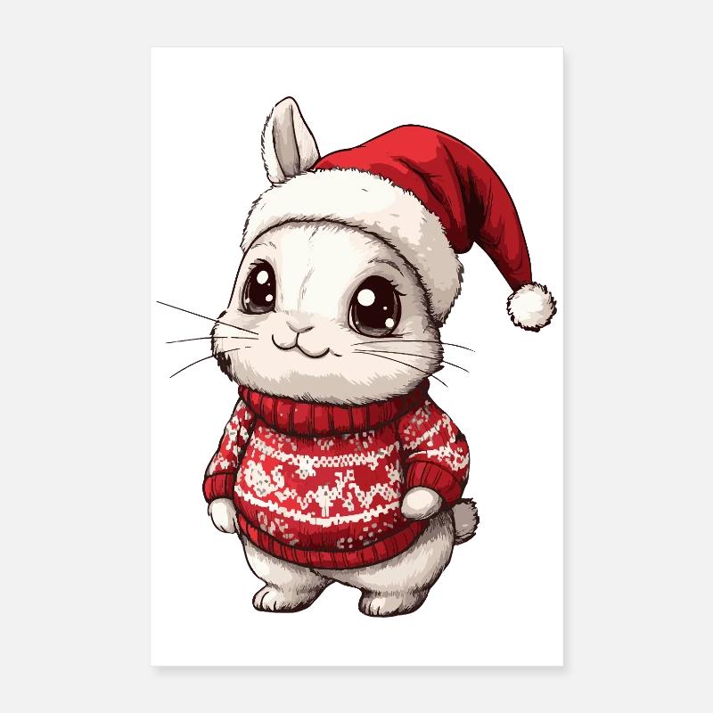 Hase Weihnachten Xmas Poster 40x60 cm