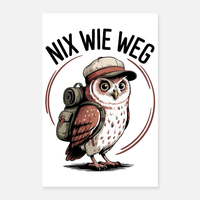 Let's get away owl adventure Poster 16" x 24" (40x60 cm)
