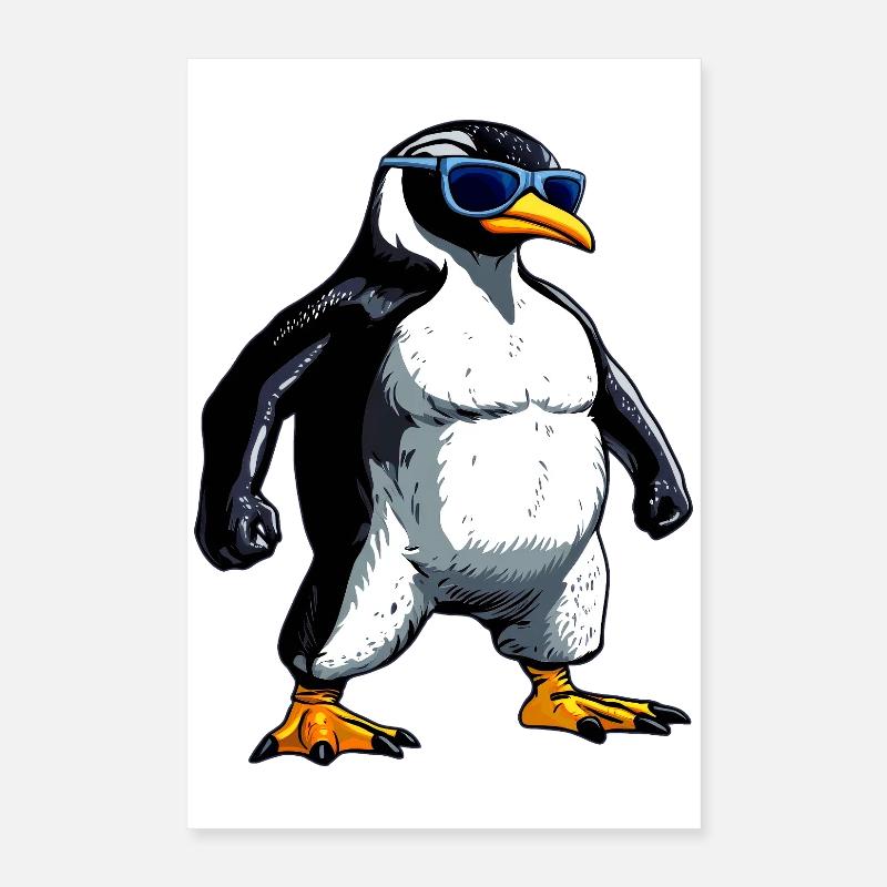 Pinguin Bodybuilder Poster 40x60 cm