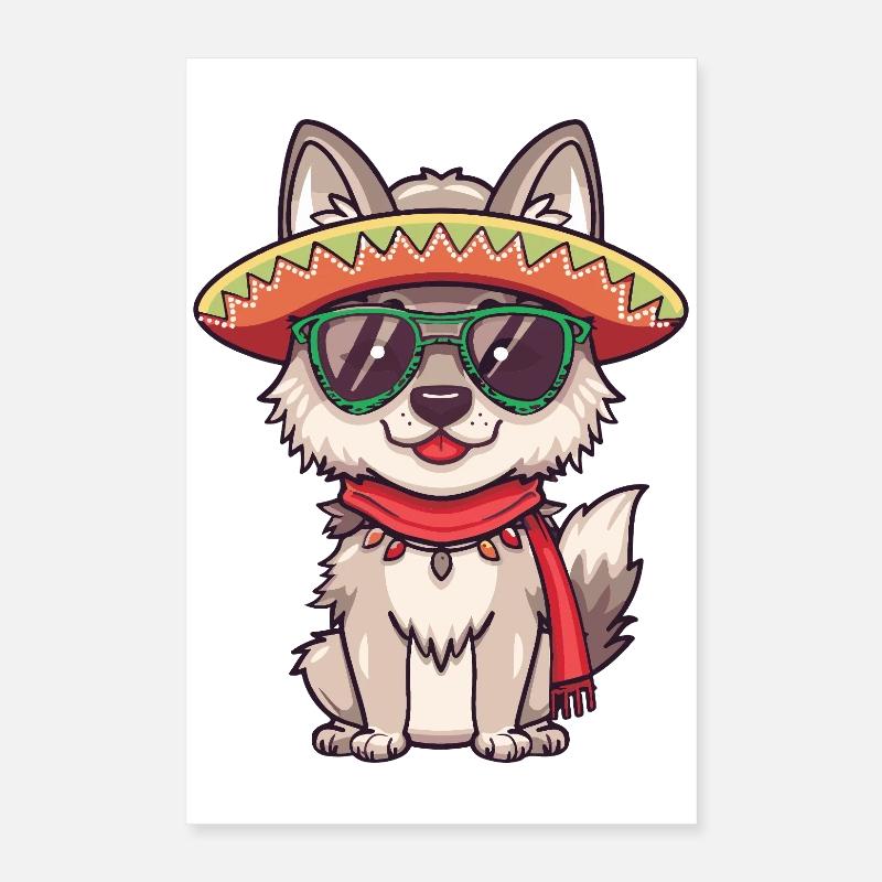 Sombrero drôle de Fox Comic Poster 40 x 60 cm