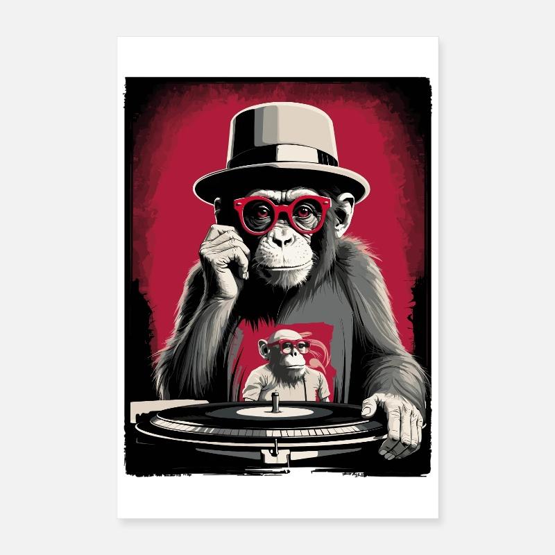 Affen DJ Poster 40x60 cm