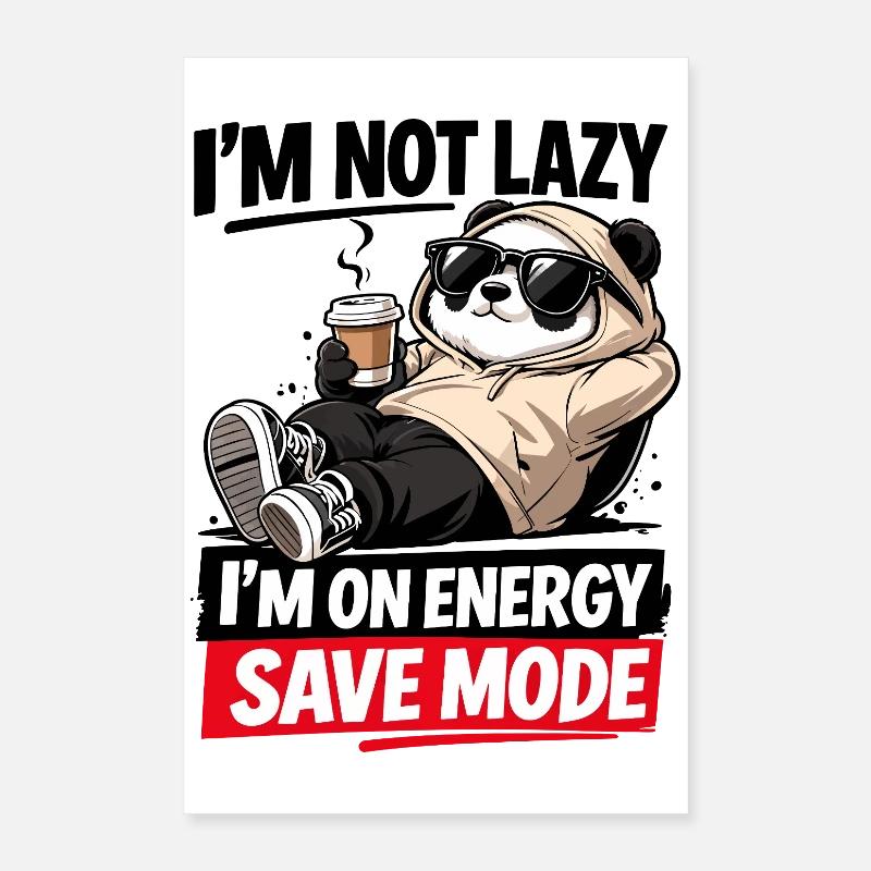 Energy Save Mode Panda Poster 16" x 24" (40x60 cm)