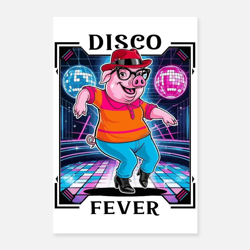 Cool Disco Pig Poster 16" x 24" (40x60 cm)