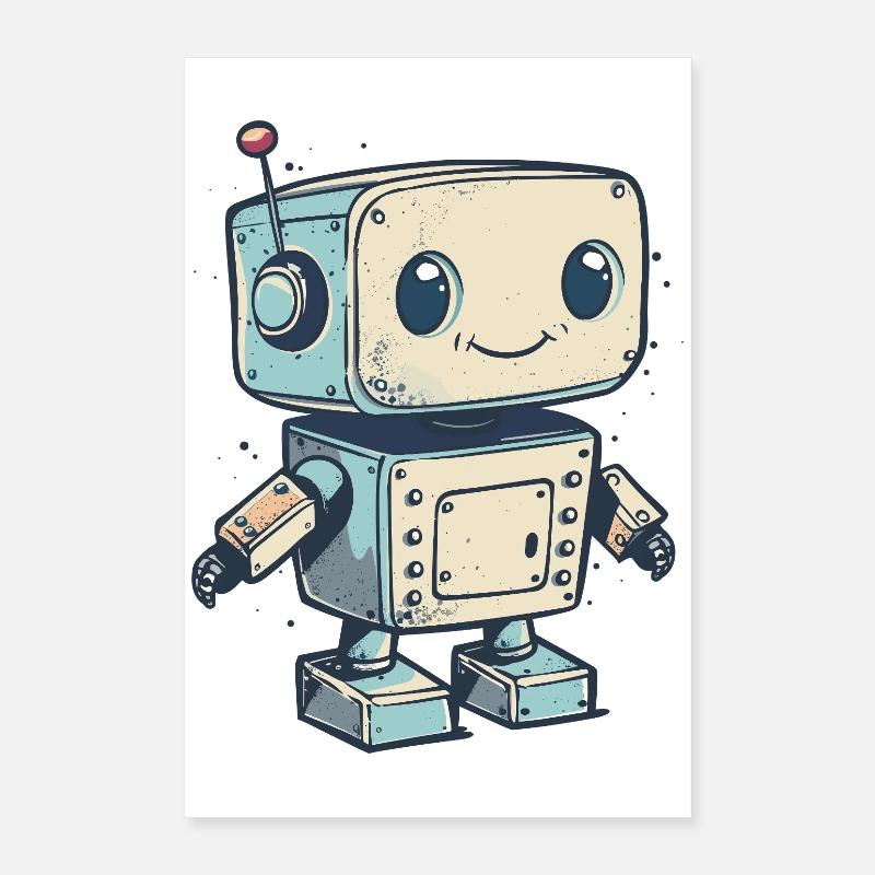 Mignon Retro Robot Print Poster 40 x 60 cm