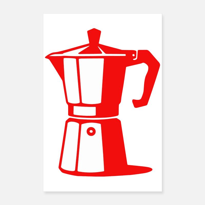Illustration de cafetière pour les amateurs de café Poster 40 x 60 cm