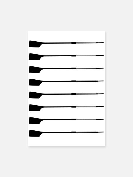 Achter-Ruder – Silhouette - Poster 40x60 cm - Weiß