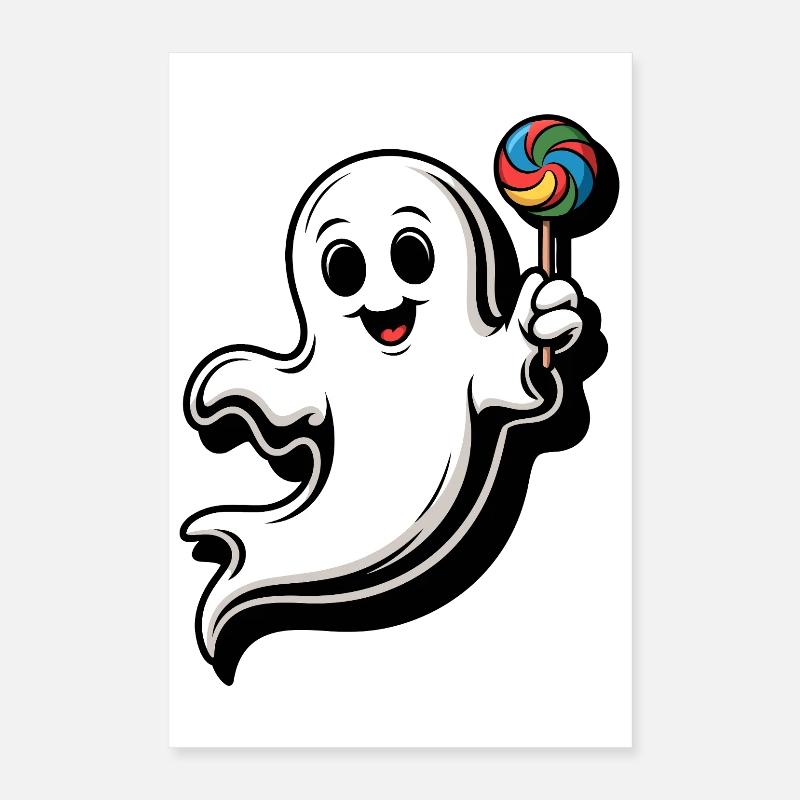 Fröhlicher Geist mit Lollipop Poster 40 x 60 cm