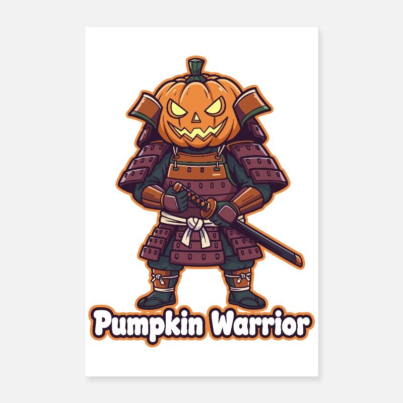 Pumpkin Warrior in the Samurai Armor Poster 16" x 24" (40x60 cm)