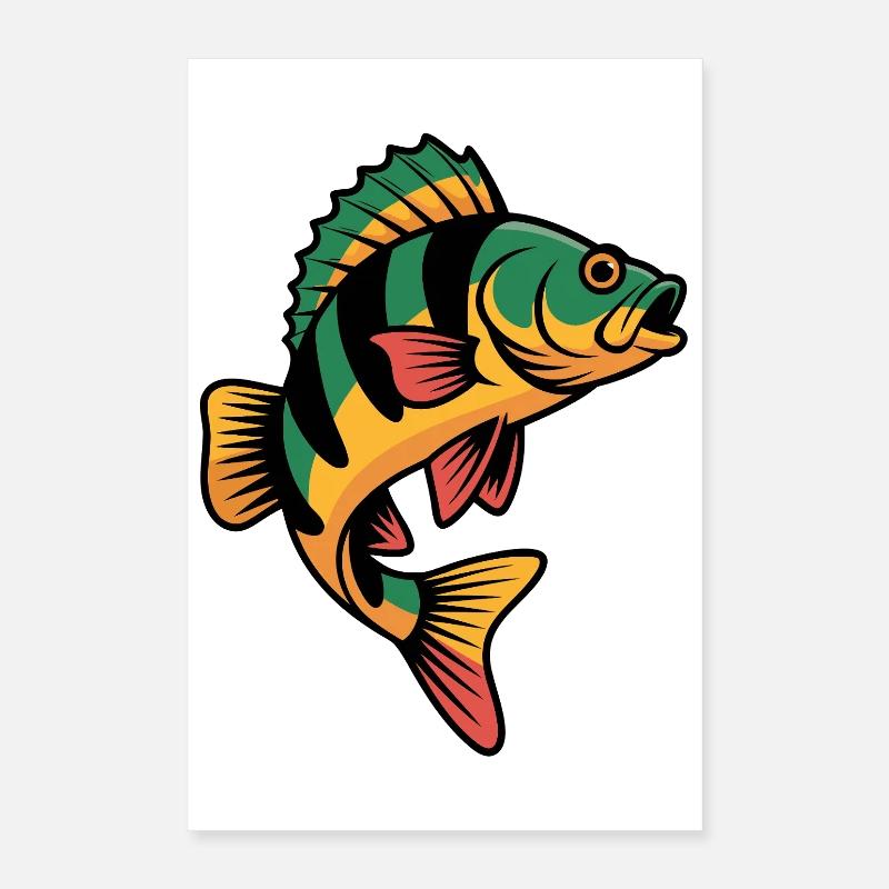 Kunterbunter Barsch Poster 40x60 cm