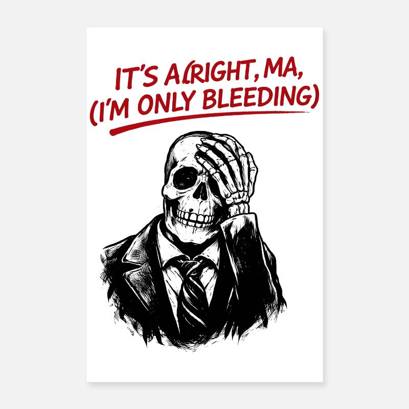 Skelett im Anzug mit rotem Text Poster 40x60 cm