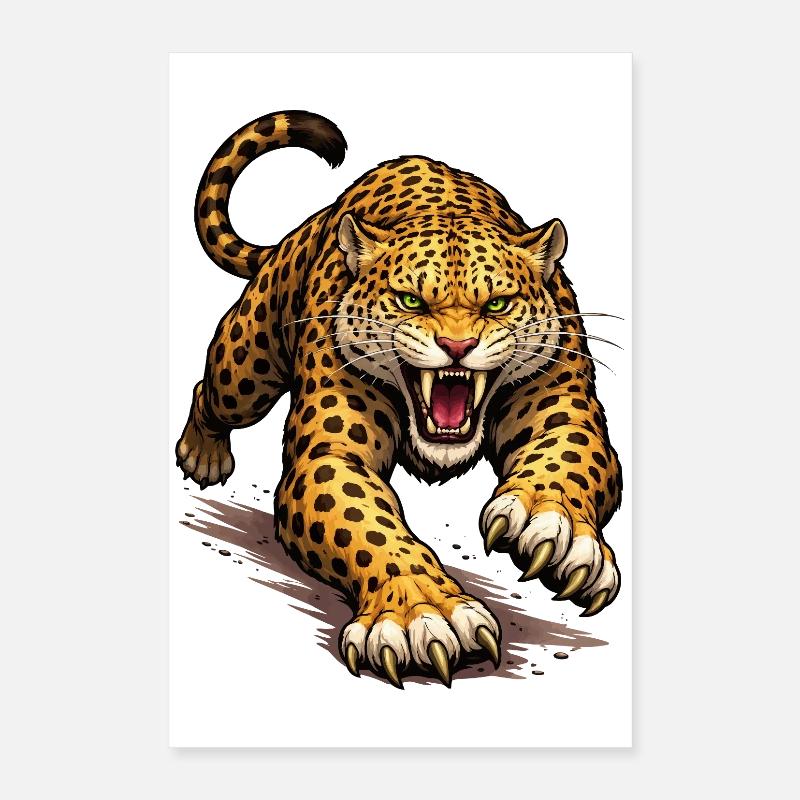 Bande dessinée Léopard Animal Poster 40 x 60 cm