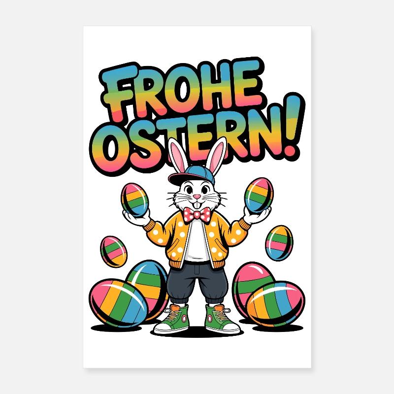 Happy Easter Bunny Colors Poster 16" x 24" (40x60 cm)