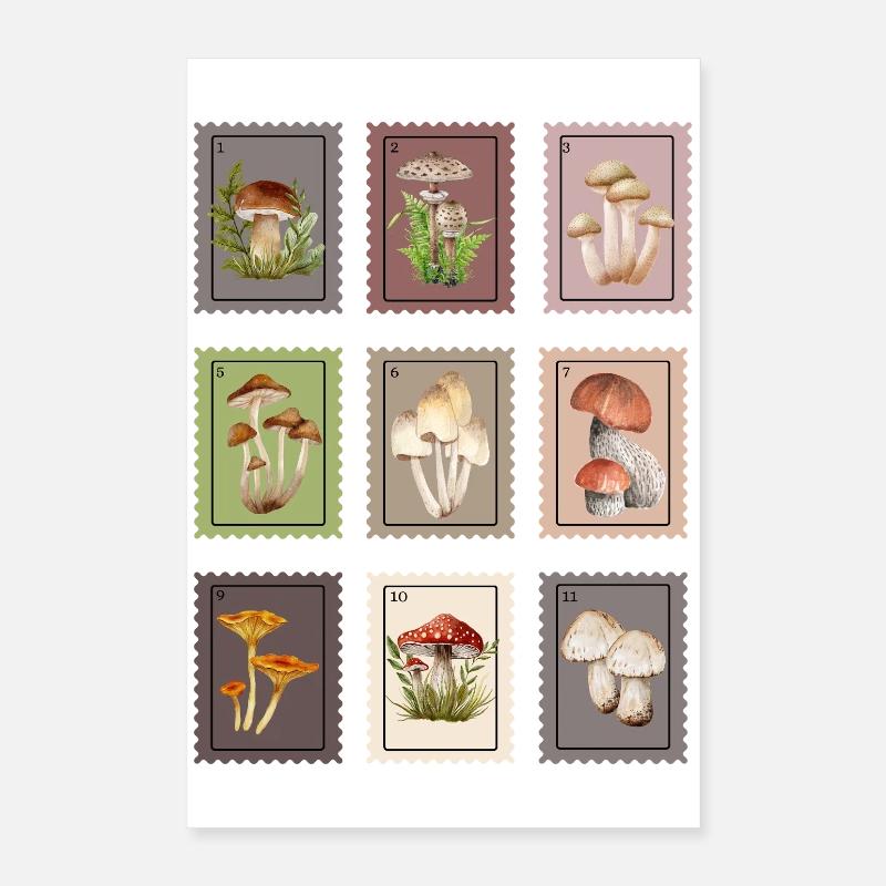 Conception des champignons Poster 40 x 60 cm