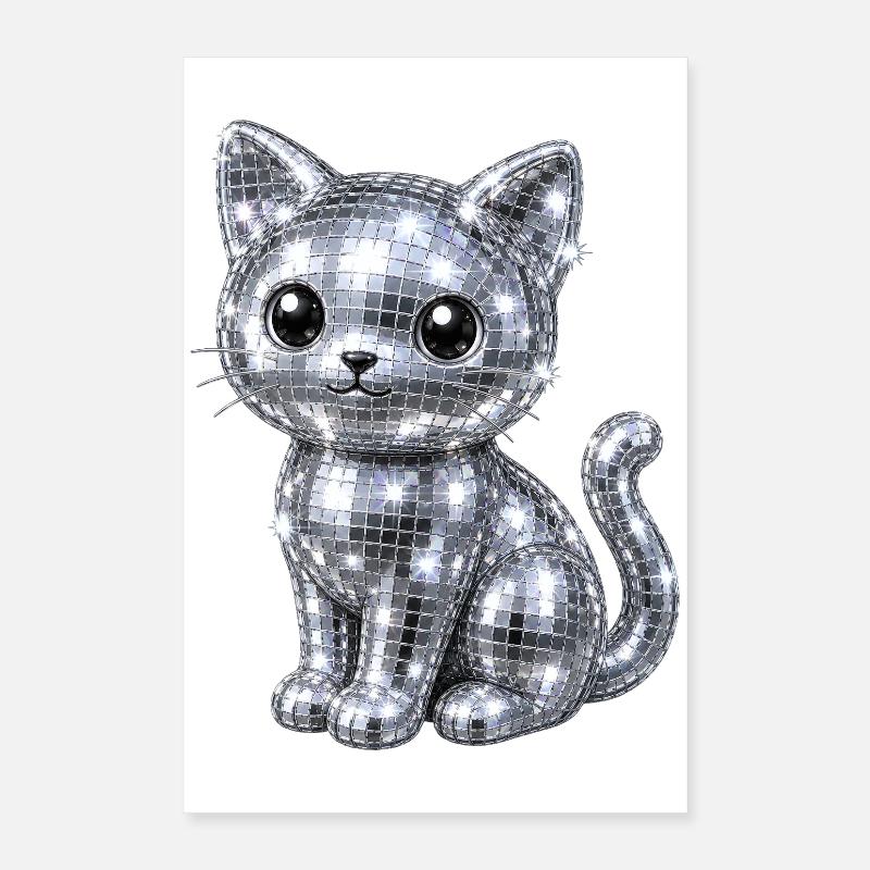 Paillettes disco pour chat Poster 40 x 60 cm